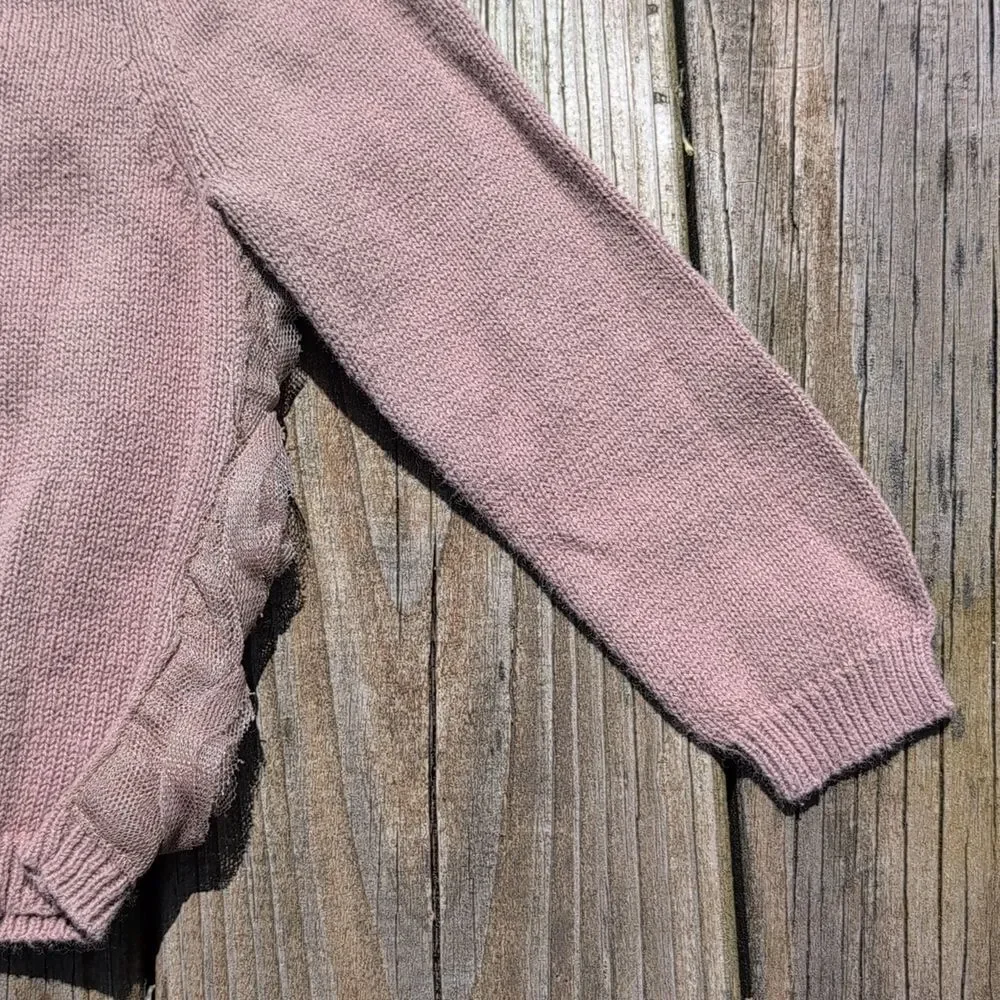 Baby Gap 18-24 Months Brown Rose Ruffle Button Front Cardigan